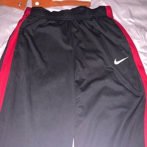black and red dri fit nike sweat pants